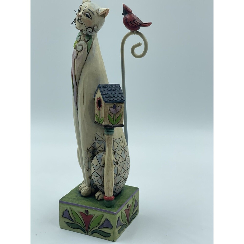 Jim Shore Heartwood Creek "Tilly" Cat w/ Birdhouse Figurine 4009508
